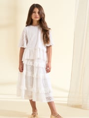 Angel & Rocket Cream Annabelle Lace Ruffle Skirt - Image 4 of 7