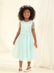 Angel & Rocket Green Anya Beaded Tulle Dress - Image 1 of 8