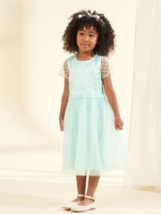 Angel & Rocket Green Anya Beaded Tulle Dress - Image 4 of 8
