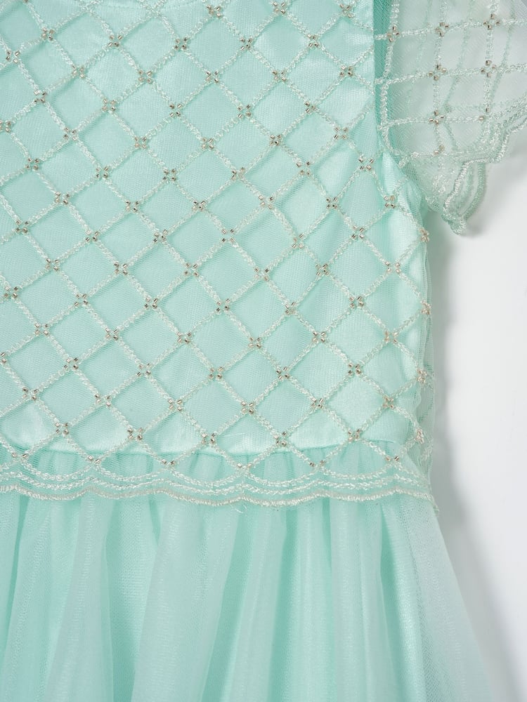 Angel & Rocket Green Anya Beaded Tulle Dress - Image 8 of 8