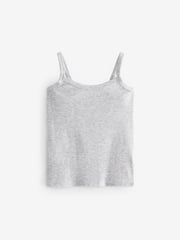 Grey/Pink/White Rib Cami Vest 3 Pack (2-16yrs) - Image 4 of 6