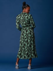 Jolie Moi Green Wrap Shirt Maxi Dress - Image 2 of 6