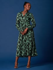 Jolie Moi Green Wrap Shirt Maxi Dress - Image 5 of 6