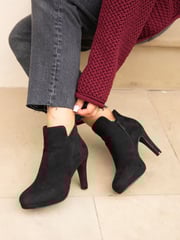 Linzi Black Layara Platform Ankle Boots With Stiletto Heels - Image 1 of 5