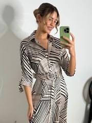 Style Cheat White Daphne Belted Shirt Midaxi Dress - Image 2 of 4
