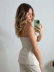 Style Cheat Natural Lyra Bandeau Blazer Style Corset Top - Image 3 of 5