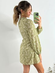 Style Cheat Green Tasha Mini O Ring Floral Summer Mini Dress - Image 2 of 4