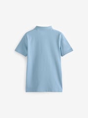 Blue Regular Fit Cotton School Short Sleeve 100% Cotton Polo Shirts 2 Pack (3-16yrs) - Image 2 of 3