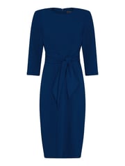 Adrianna Papell Blue Knit Crepe Tie Waist Sheath Dress - Image 5 of 5