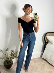 Style Cheat Black Ely Bardot Top - Image 3 of 4