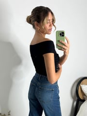 Style Cheat Black Ely Bardot Top - Image 4 of 4