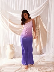 Quiz Purple Ombre Satin Strappy Slip Dress - Image 1 of 2