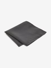 Charcoal Grey Satin Tie And Pocket Square Set - Image 4 of 5