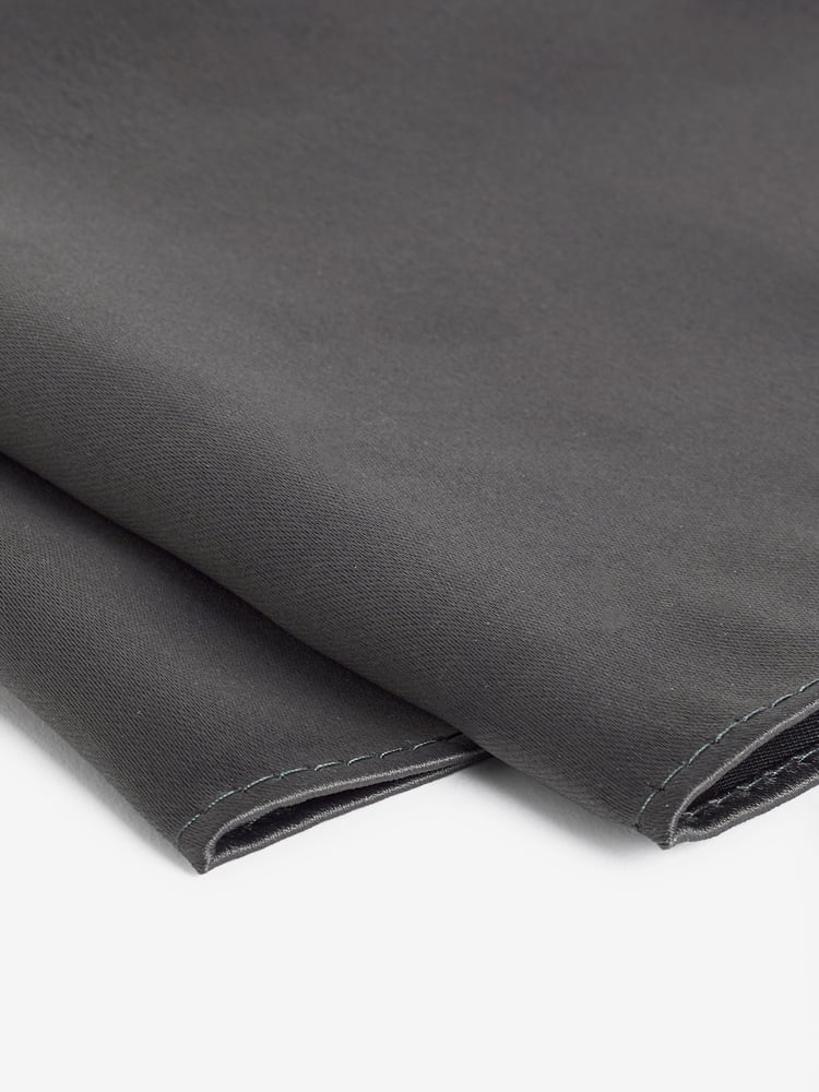 Charcoal Grey Satin Tie And Pocket Square Set - Image 5 of 5