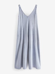 Blue Wash 100% Cotton Rich Wide Leg Jersey Sleeveless Jumpsuit - Image 5 of 6