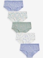Green/Purple Ditsy Hipsters 5 Pack (2-16yrs) - Image 1 of 8