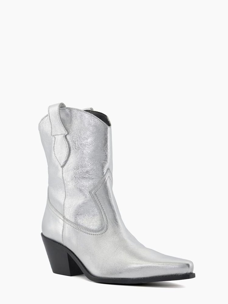 Dune London Silver Pardner Pull On Western Boots - Image 2 of 5
