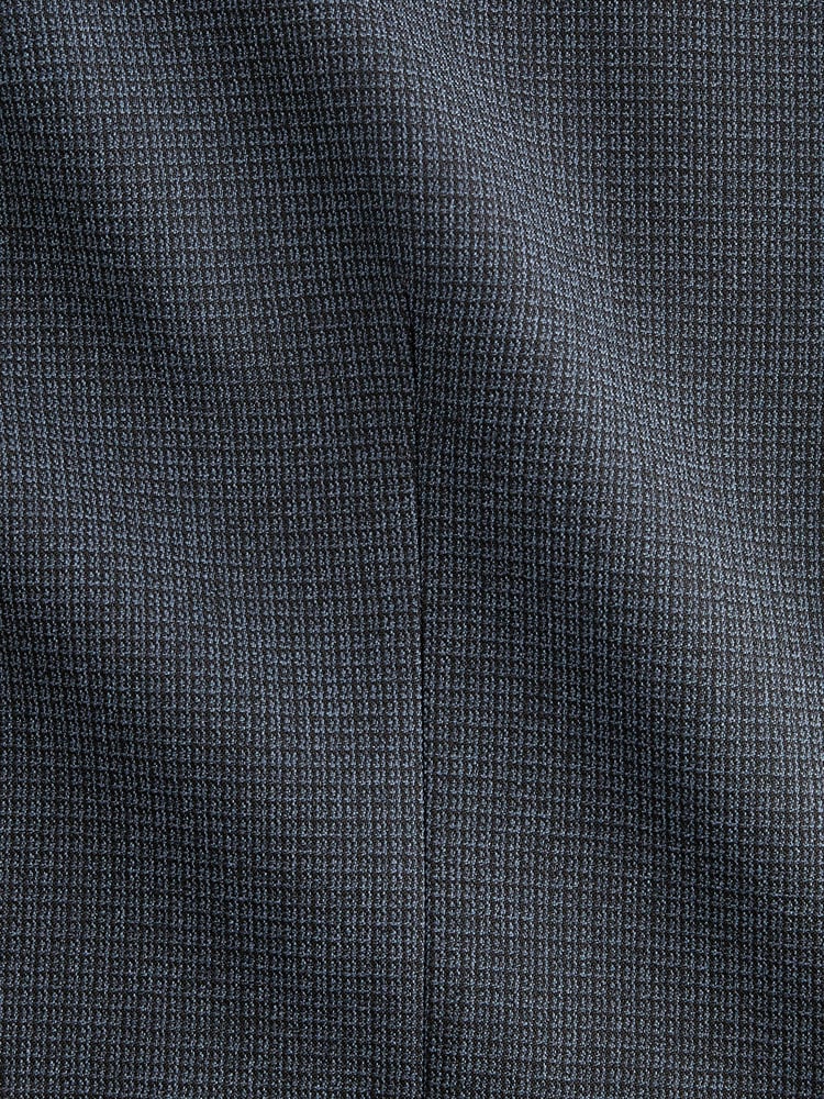 Navy Blue Regular Fit Trimmed Textured Suit Waistcoat - Image 9 of 9