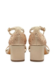 Ravel Gold Ankle Strap Block Heel Diamante Sandals - Image 3 of 4