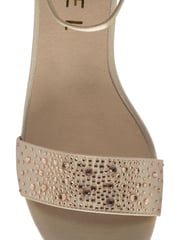 Ravel Gold Ankle Strap Block Heel Diamante Sandals - Image 4 of 4