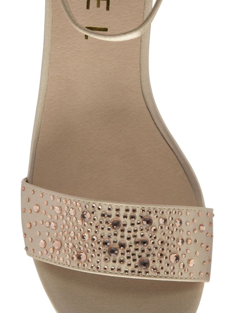 Ravel Gold Ankle Strap Block Heel Diamante Sandals - Image 4 of 4 Ravel Gold Ankle Strap Block Heel Diamante Sandals - Image 4 of 4