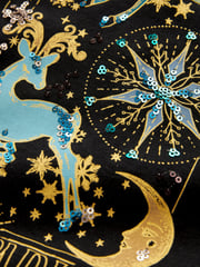 Black/Gold Cosmic Reindeer Sequin Christmas Long Sleeve T-Shirt (3-16yrs) - Image 3 of 3