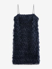 Navy Blue 3D Ruffle Texture Mini Dress - Image 5 of 6