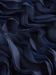 Navy Blue 3D Ruffle Texture Mini Dress - Image 6 of 6