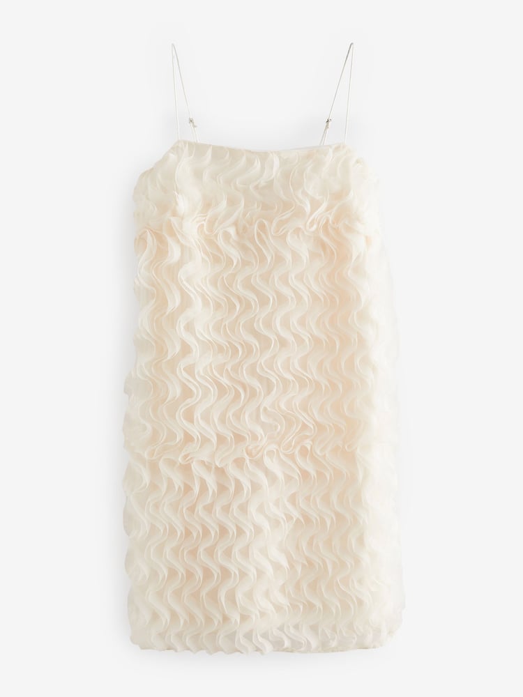 Cream 3D Ruffle Texture Mini Dress - Image 9 of 9