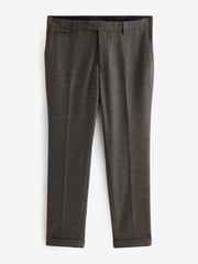 Brown Tailored Fit Trimmed Texture Suit Trousers - Image 6 of 9