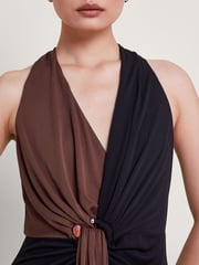 Monsoon Brown Two Tone Tia Dress - Image 4 of 5
