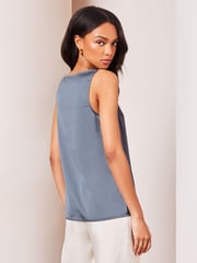 Lipsy Blue V Neck Cami Vest Top - Image 2 of 4