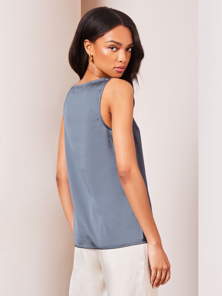 Lipsy Blue V Neck Cami Vest Top - Image 2 of 4 Lipsy Blue V Neck Cami Vest Top - Image 2 of 4