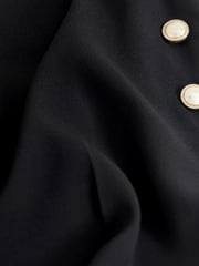 Black Tailored Button Detail Taper Trousers - Image 3 of 6