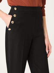Black Tailored Button Detail Taper Trousers - Image 4 of 6