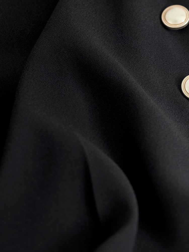 Black Tailored Button Detail Taper Trousers - Image 6 of 6