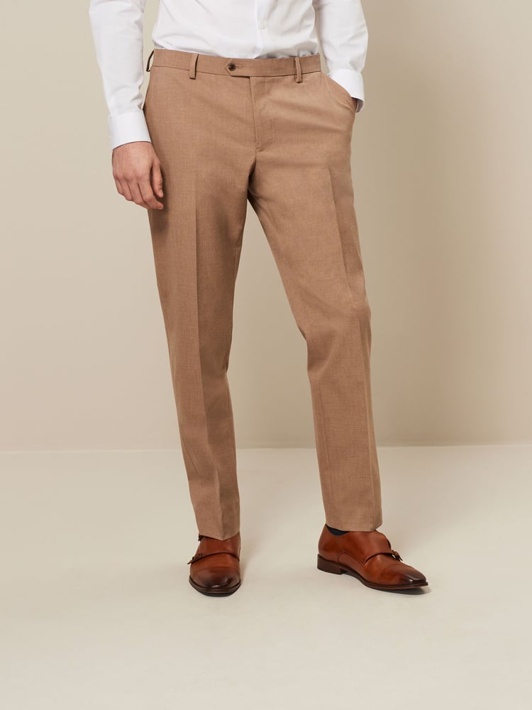 Marl Taupe Slim Fit Motionflex Stretch Suit Trousers - Image 1 of 8