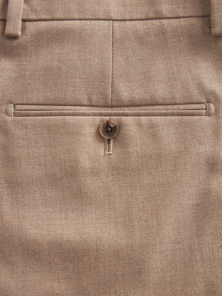 Marl Taupe Slim Fit Motionflex Stretch Suit Trousers - Image 8 of 8
