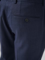 Navy Blue Slim Check Suit: Trousers - Image 4 of 5