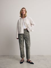 Ecru White Textured Boucle Jacket With Wool - Image 2 of 7