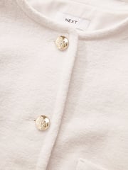 Ecru White Textured Boucle Jacket With Wool - Image 7 of 7