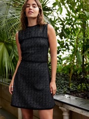 Black Boucle Sleeveless Dress - Image 1 of 5