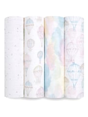 aden + anais Pink Cotton Muslin Blankets 4 Pack - Image 1 of 4