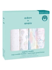 aden + anais Pink Cotton Muslin Blankets 4 Pack - Image 2 of 4