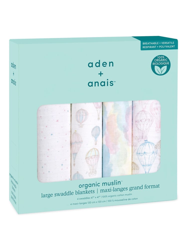 aden + anais Pink Cotton Muslin Blankets 4 Pack - Image 2 of 4