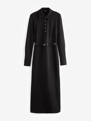 Black Ponte Jersey Long Sleeve Midi Dress - Image 6 of 7