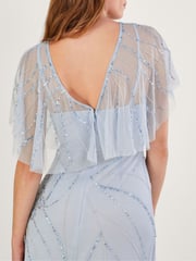 Monsoon Grey Sienna Sustainable Embroidered Maxi Dress - Image 3 of 4