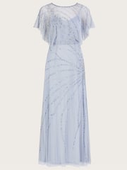 Monsoon Grey Sienna Sustainable Embroidered Maxi Dress - Image 4 of 4