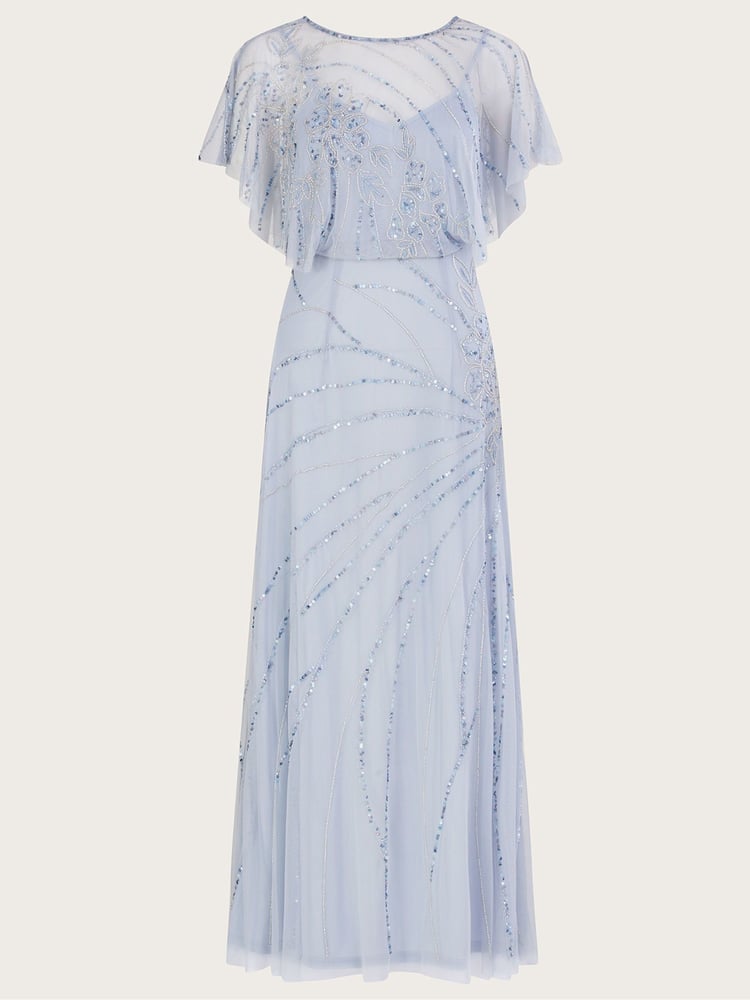 Monsoon Grey Sienna Sustainable Embroidered Maxi Dress - Image 4 of 4
