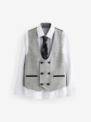 Grey /Ecru Check Waistcoat Set (12mths-16yrs) - Image 1 of 5